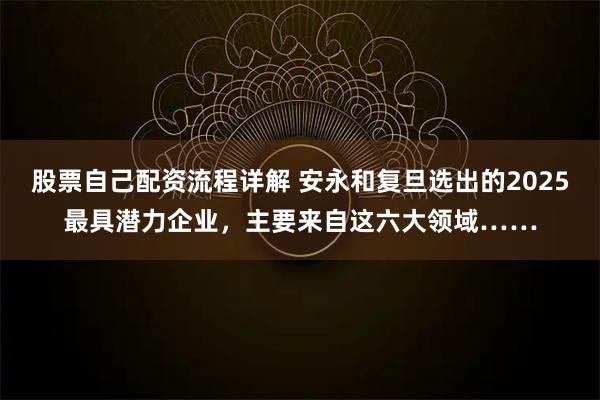 股票自己配资流程详解 安永和复旦选出的2025最具潜力企业，主要来自这六大领域……