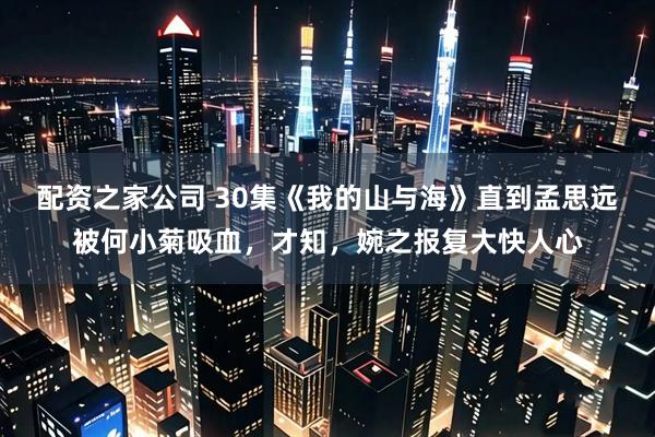 配资之家公司 30集《我的山与海》直到孟思远被何小菊吸血，才知，婉之报复大快人心